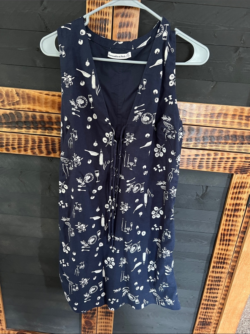 Abercrombie & Fitch Navy Mini Dress with White Print